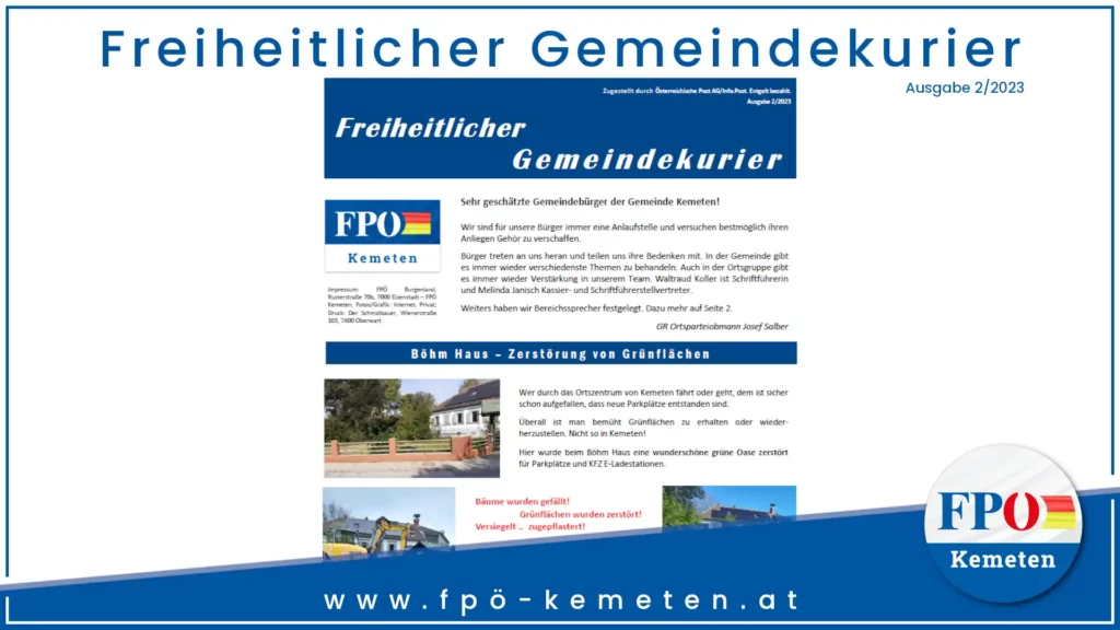 Freiheitlicher Gemeindekurier 02/2023 - FPÖ Kemeten